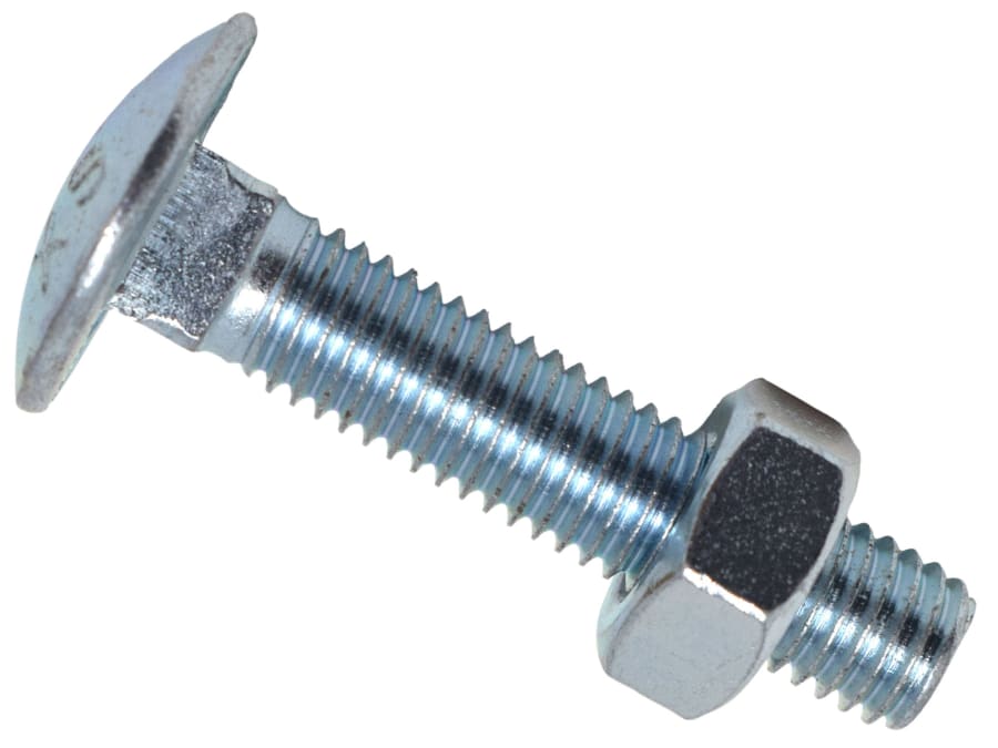 Metalmate MEMCSX1050 M10 x 50mm Cup Square Hex Bolt & Nut ZP Box 25