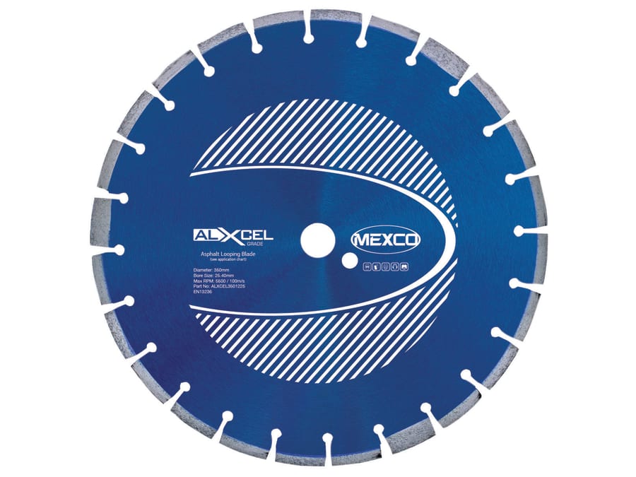 Mexco ALXCEL3501225 Asphalt Looping Diamond Blade 350 x 25.4mm
