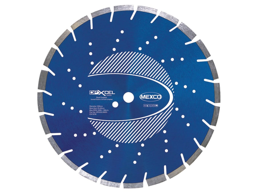 Mexco DPXCEL35025 XCEL Grade Dual Purpose Diamond Blade 350 x 25.4mm