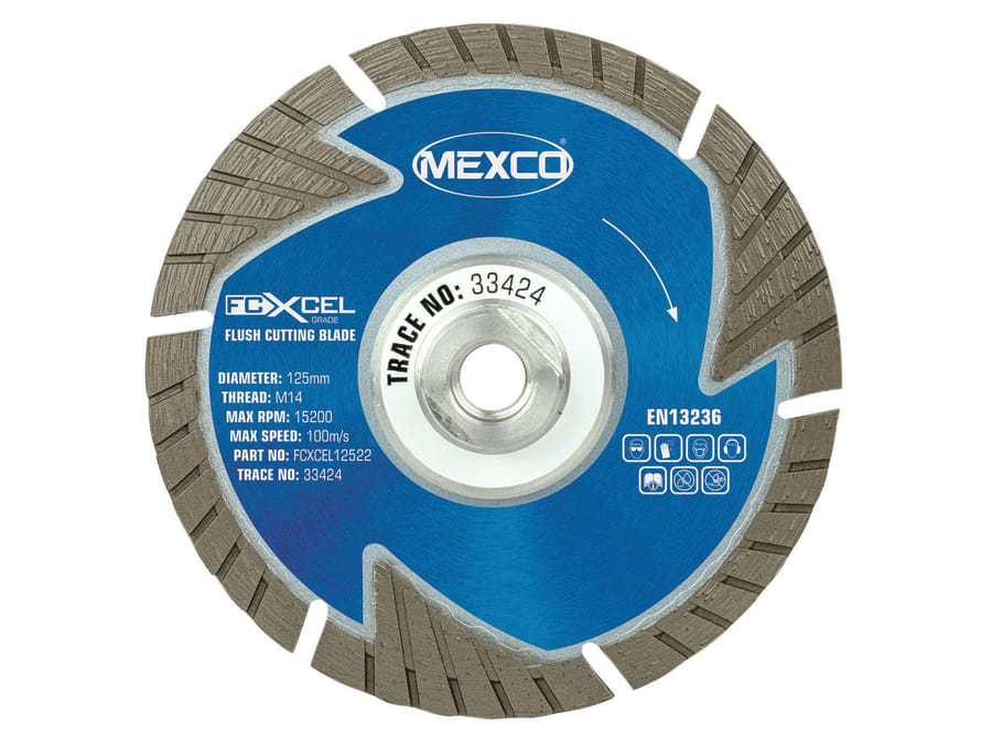 Mexco FCXCEL12522 125 x 22mm Flush Cut Diamond Blade