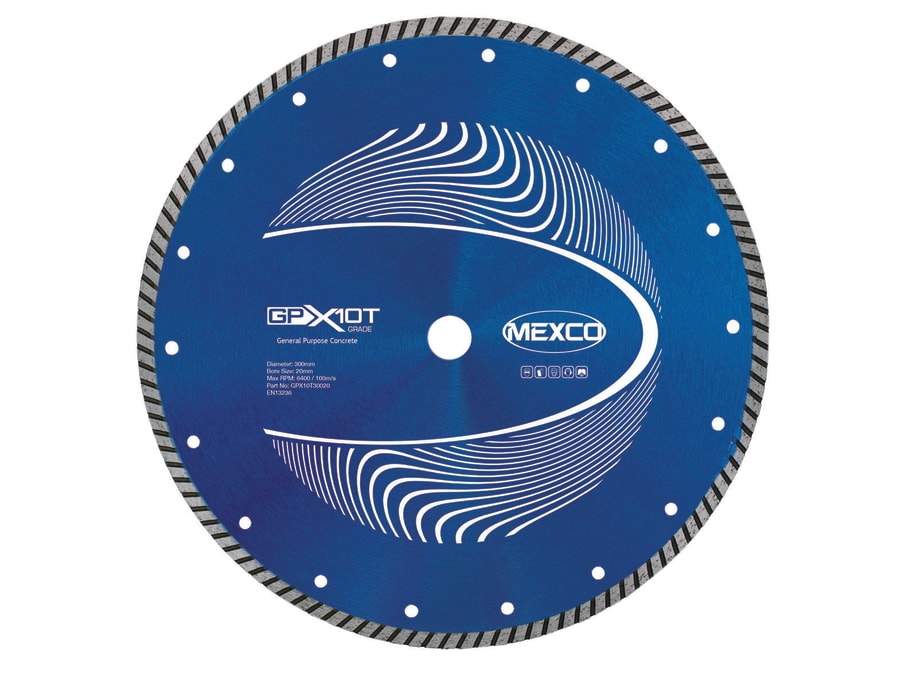 Mexco GPX10T30020 300 x 20mm Concrete Turbo Diamond Blade