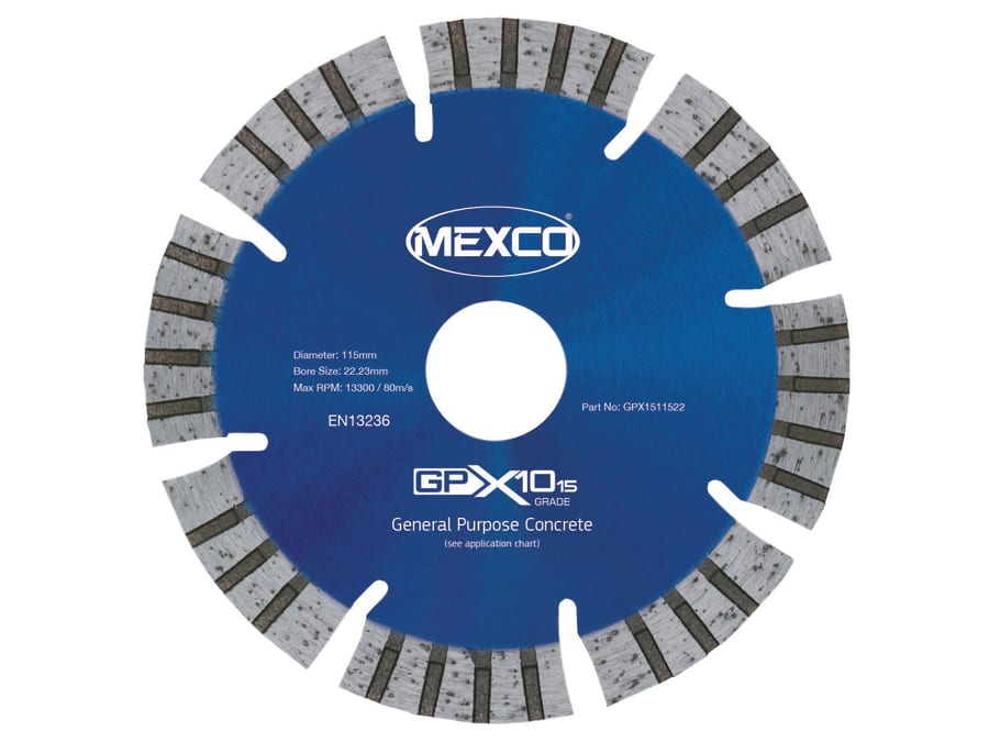 Mexco GPX1511522 115 x 22mm Concrete Diamond Blade