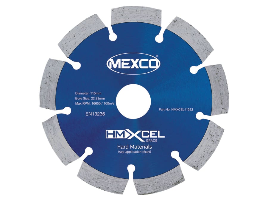 Mexco HMXCEL11522 115 x 22mm Diamond Blade for Hard Materials