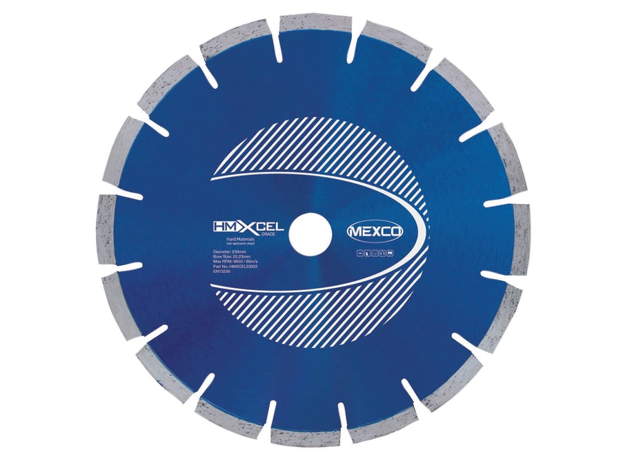 Mexco HMXCEL23022 XCEL Grade Hard Materials Diamond Blade 230 x 22mm