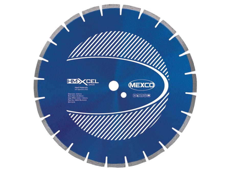 Mexco HMXCEL35020 XCEL Grade Hard Materials Diamond Blade 350 x 20mm