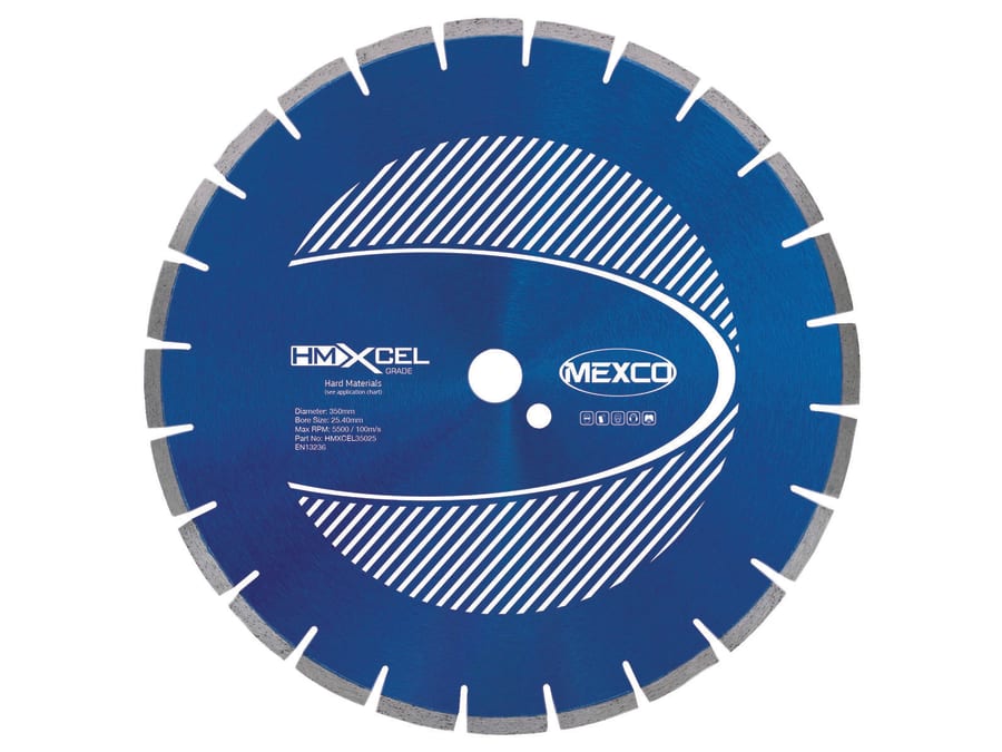Mexco HMXCEL35025 350 x 25.4mm Diamond Blade for Hard Materials
