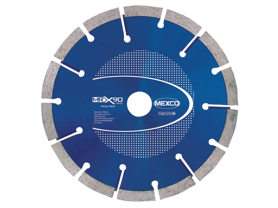 Mexco MRX9018022 X90 Grade Mortar Raking Diamond Blade 180 x 22mm