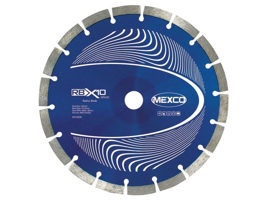 Mexco RBX1023022 Radius/Curve Cutting Diamond Blade 230 x 22.23mm