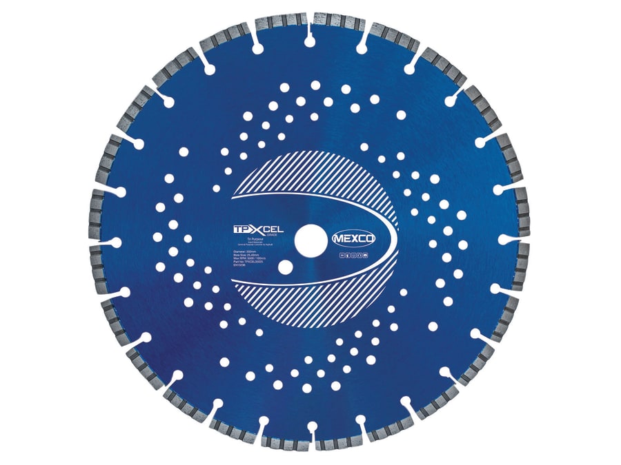 Mexco TPXCEL35025 XCEL Grade Tri-Purpose Diamond Blade 350 x 25.4mm