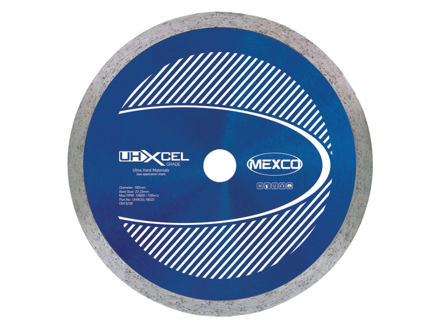Mexco UHXCEL18025 Ultra Hard Materials Diamond Blade 180 x 25.4mm