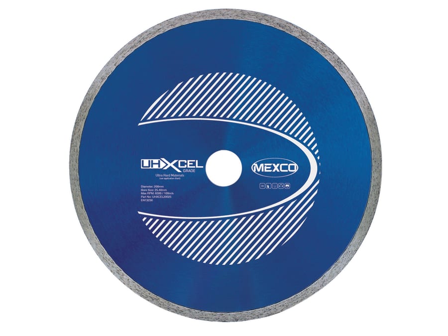 Mexco UHXCEL20025 Ultra Hard Materials Diamond Blade 200 x 25.4mm