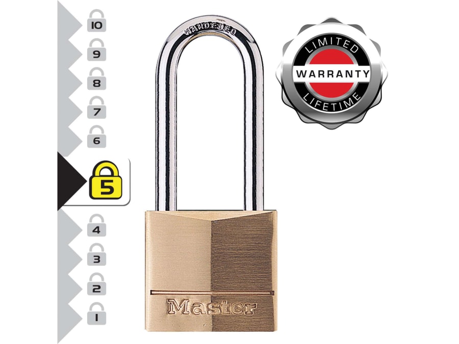 Master Lock 140EURDLH 40mm Solid Brass Padlock with 51mm Shackle