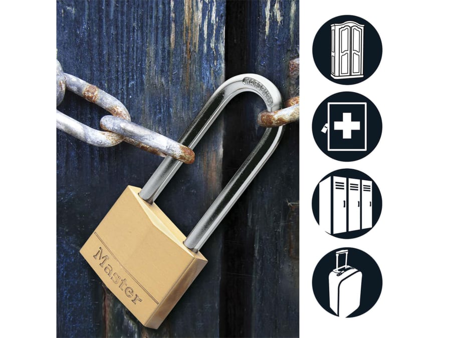 Master Lock 140EURDLH 40mm Solid Brass Padlock with 51mm Shackle