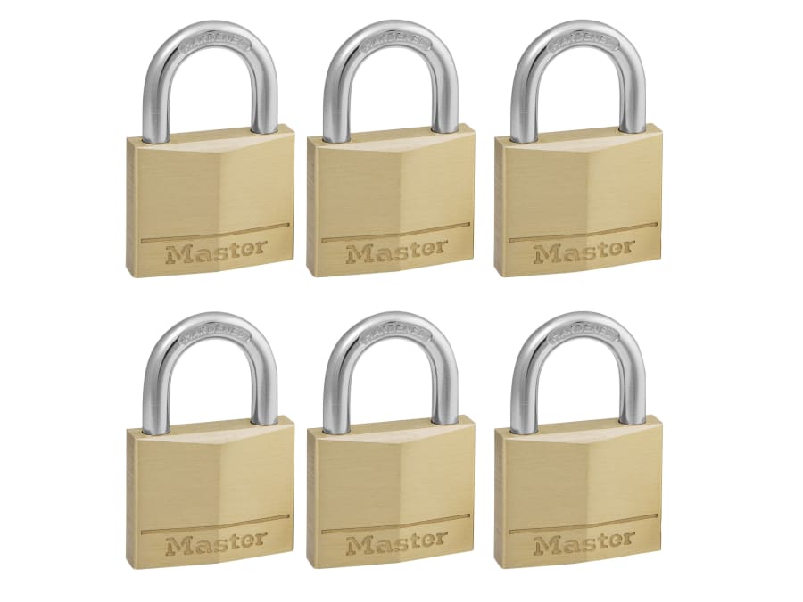 Master Lock 140EURSIX 40mm Solid Brass Padlock Keyed Alike x 6