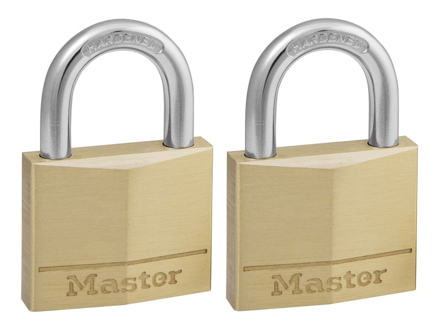 Master Lock 140EURT 40mm Solid Brass Padlock 4-Pin Keyed Alike x 2