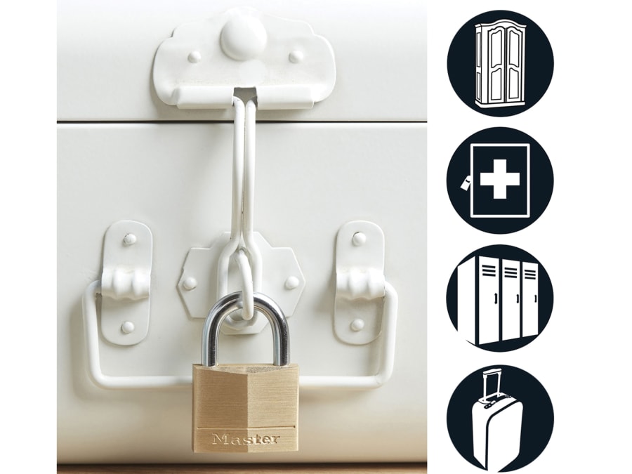 Master Lock 140EURT 40mm Solid Brass Padlock 4-Pin Keyed Alike x 2