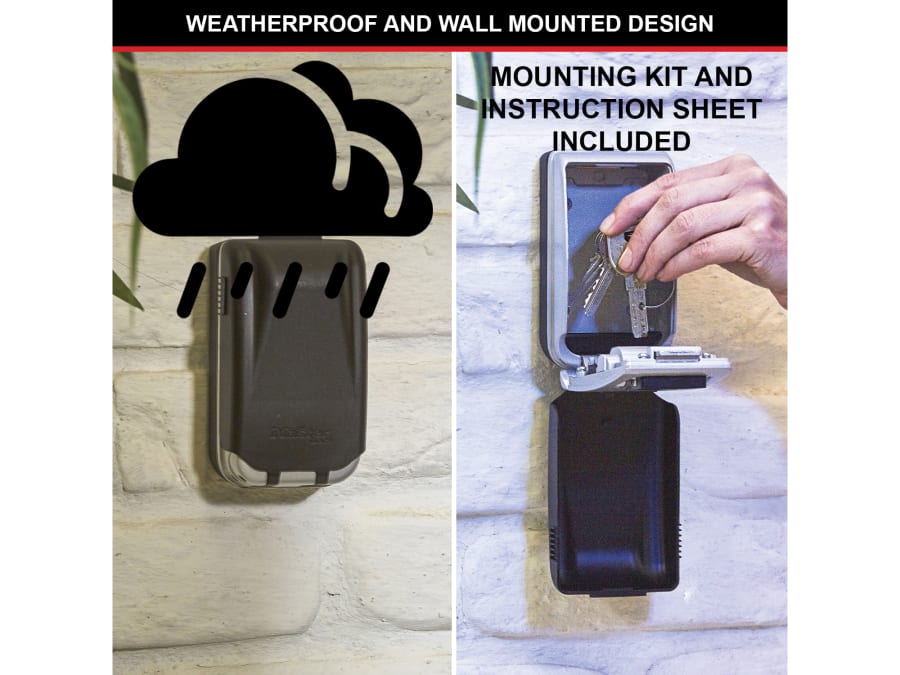 Master Lock 5425EURD Wall Mounted Key Box with Light Up Dial