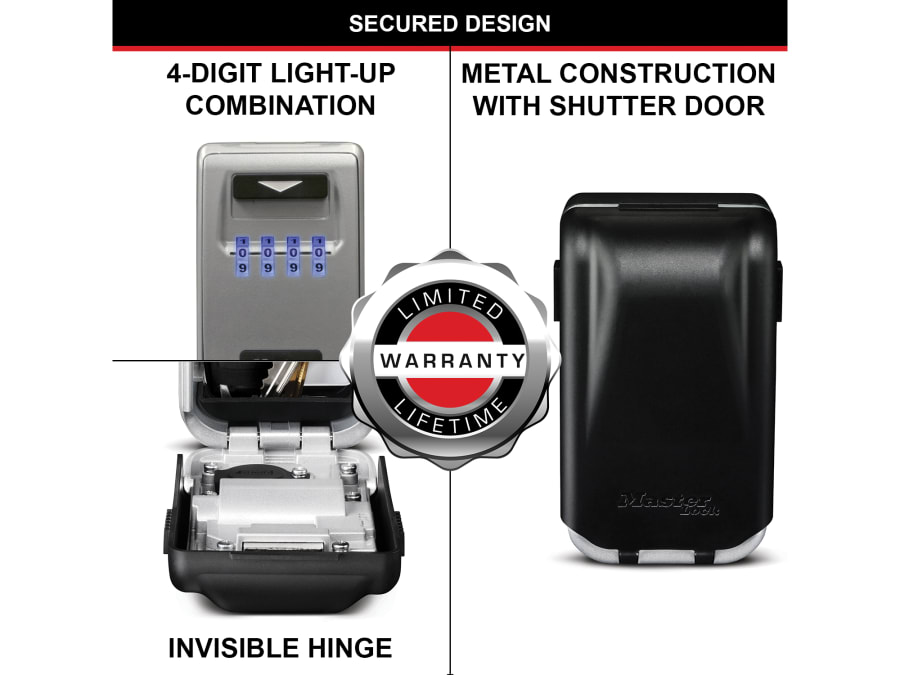 Master Lock 5425EURD Wall Mounted Key Box with Light Up Dial