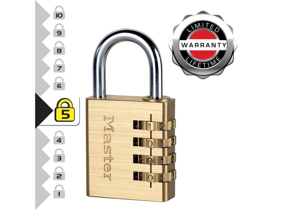Master Lock 604EURD 40mm 4-Digit Combination Padlock
