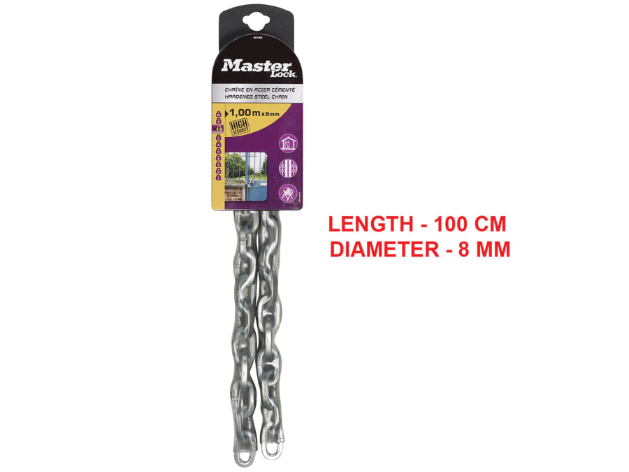 Master Lock 8016EURD 1m x 8mm Hardened Steel Chain
