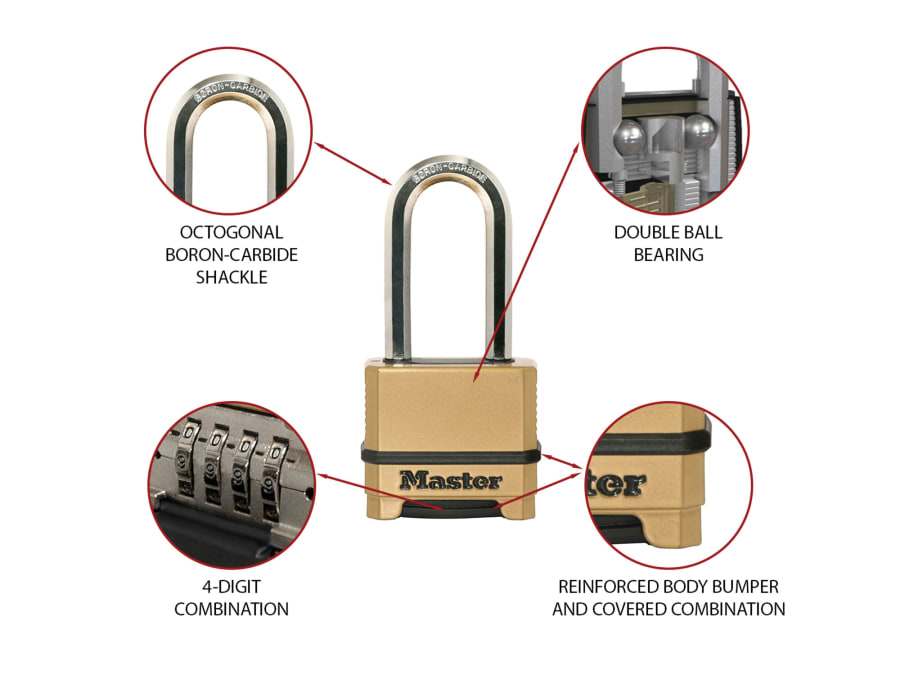Master Lock M175EURDLH 50mm 4-Digit Combination Padlock
