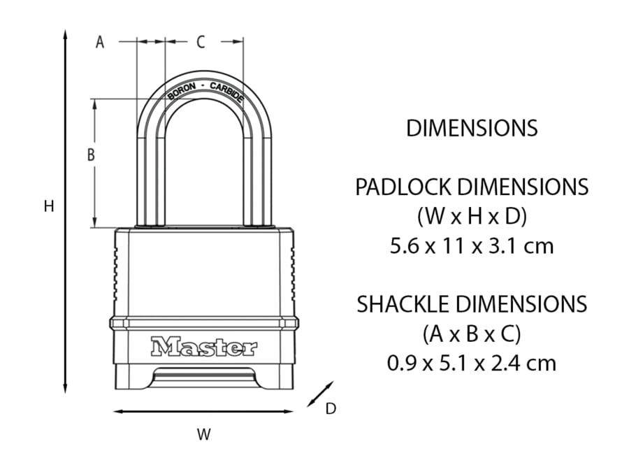 Master Lock M175EURDLH 50mm 4-Digit Combination Padlock