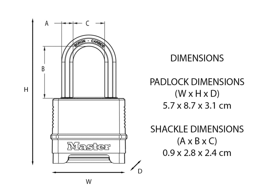 Master Lock M178EURD 50mm 4-Digit Combination Padlock