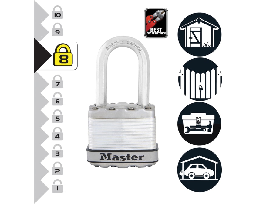 Master Lock M1EURDLF 45mm Laminated Steel Padlock with 38mm Shackle