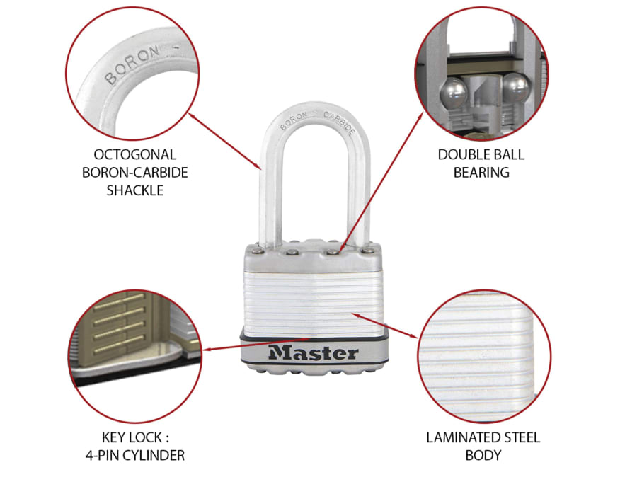 Master Lock M1EURDLF 45mm Laminated Steel Padlock with 38mm Shackle