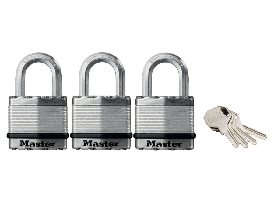 Master Lock M1EURTRI 45mm Laminated Steel Padlock Keyed Alike