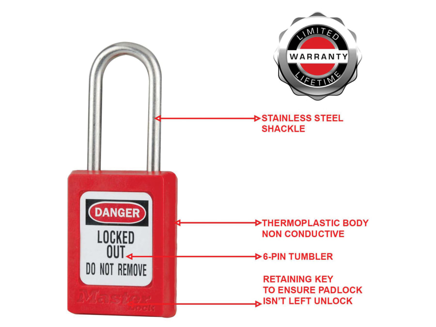 Master Lock S31RED 35mm Lockout Padlock