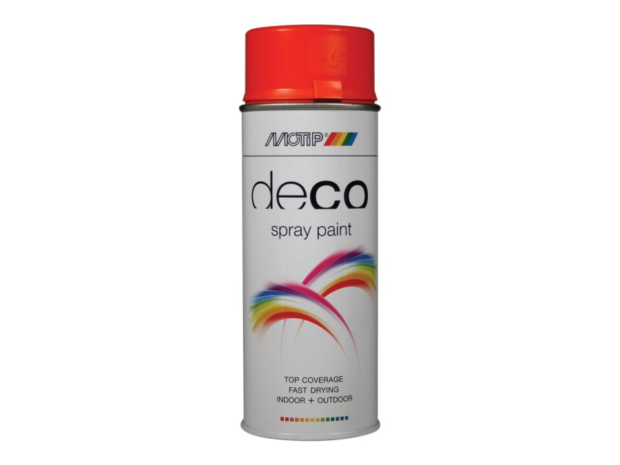 Motip 01605 Deco Spray Paint High Gloss Pure Orange 400ml