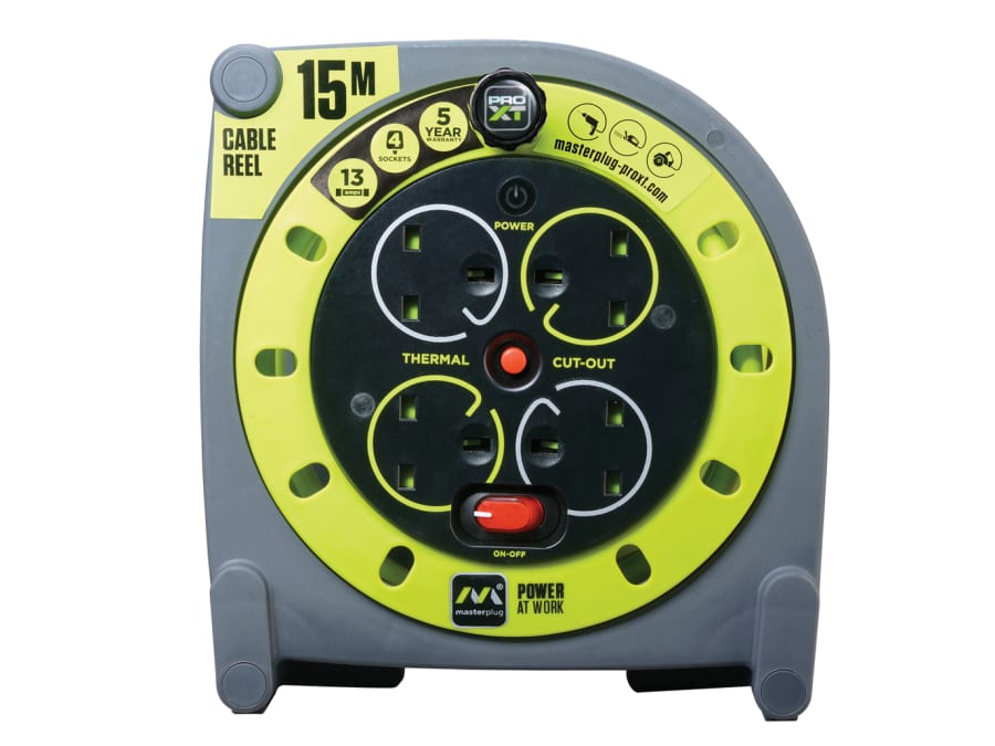Masterplug HMU15134SLPX 15m 4-Socket Cable Reel 240V