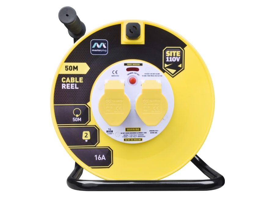 Masterplug LVCT50162MP 50m 110V 16A Cable Reel with Thermal Cut-Out