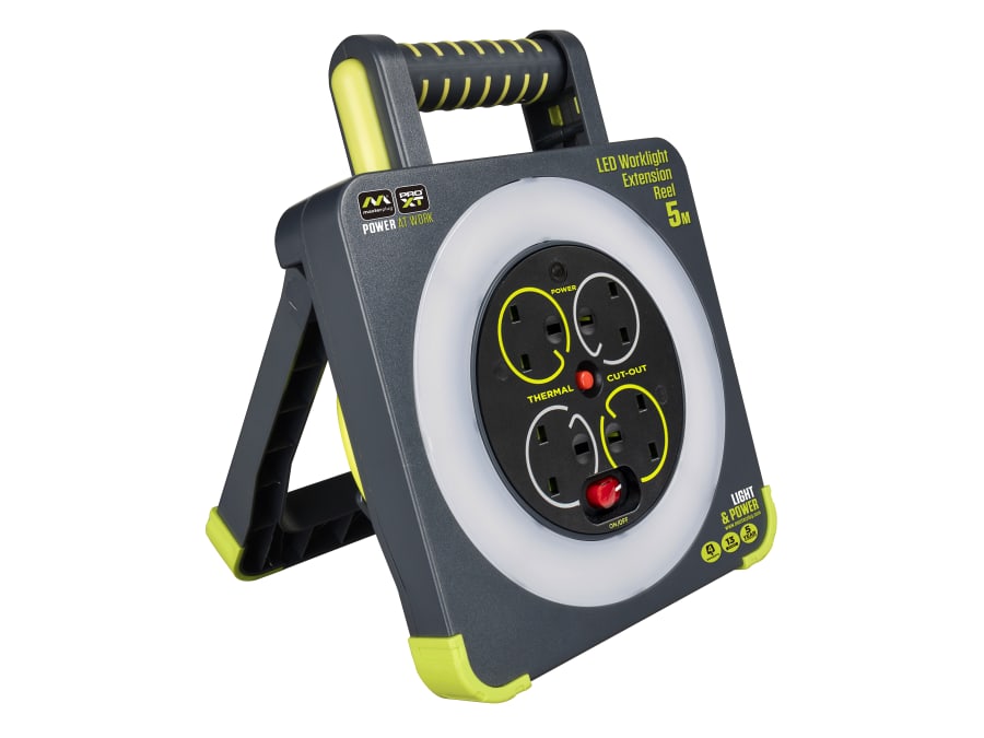 Masterplug WLU05134SLPX 4-Socket 5m Work Light Cable Reel 240V 13A