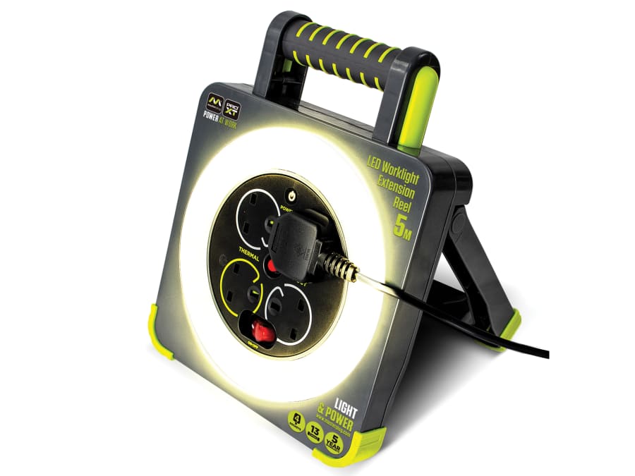 Masterplug WLU05134SLPX 4-Socket 5m Work Light Cable Reel 240V 13A