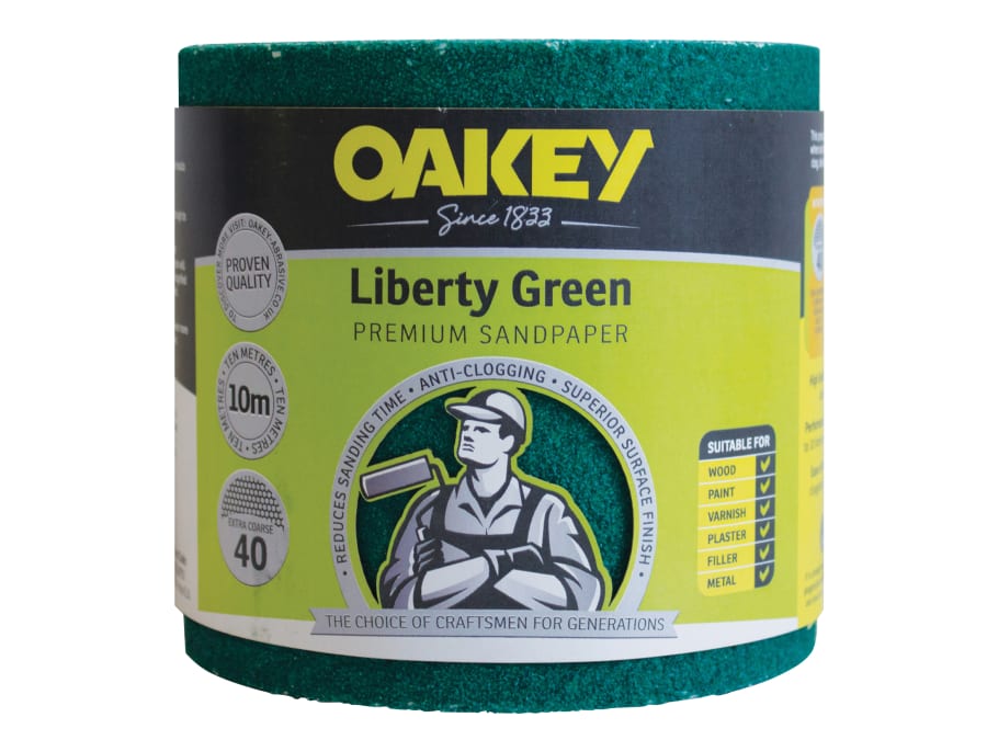 Oakey 66261116753 Sanding Roll 115mm x 10m Extra Coarse 40G