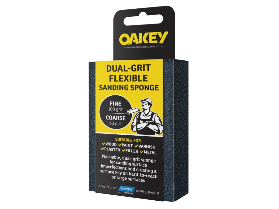 Oakey 63642558593 Dual-Grit Sanding Sponge