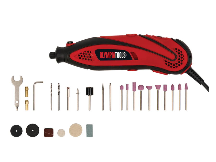 Olympia Power Tools 09300 135W 240V Mini Rotary Multi-Tool with 40 Piece Accessory Set