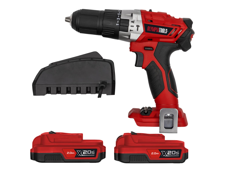 Olympia Power Tools 09915 X20S™ 20V Combi Drill with 2 × 2.0Ah Batteries