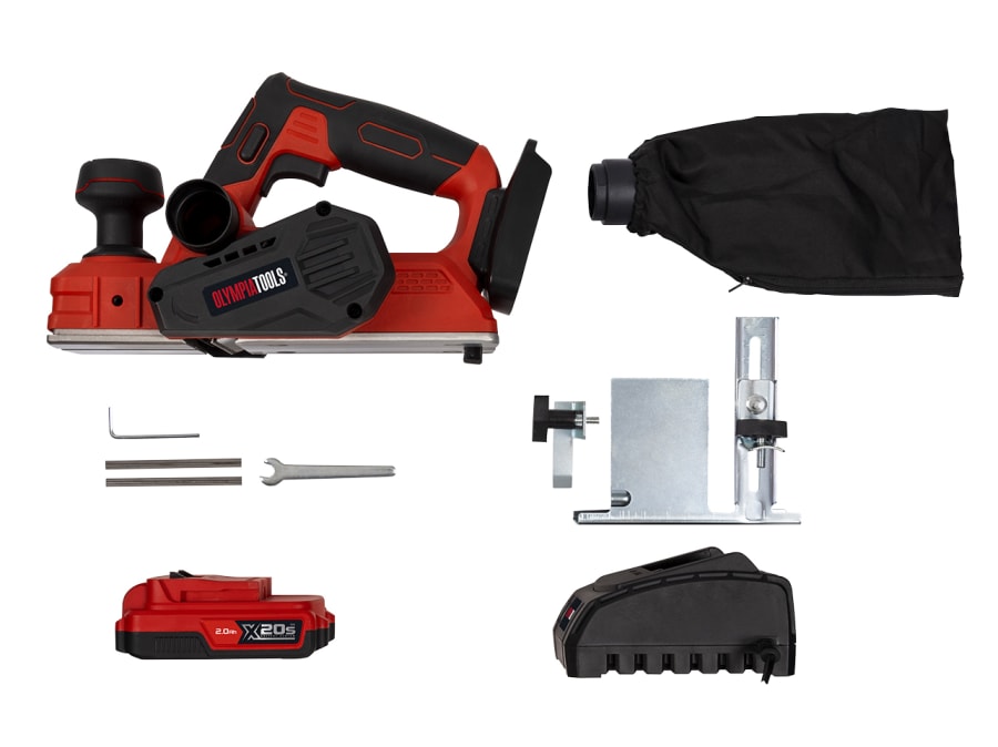 Olympia Power Tools 09965 X20S Planer 20V with 1 × 2.0Ah Battery
