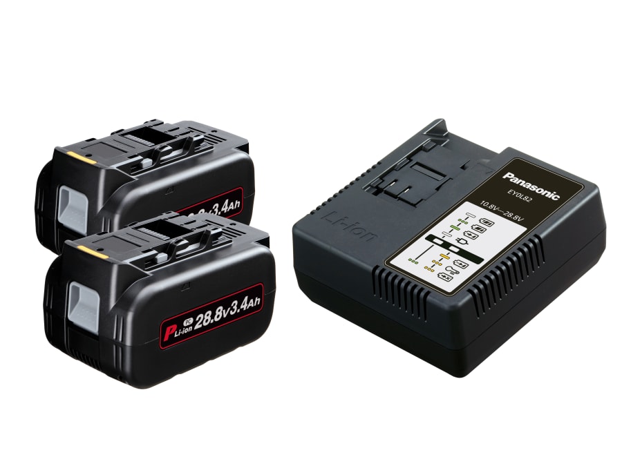 Panasonic EY7881PC2S31 28.8V SDS Plus Rotary Hammer with 2 × 3.4Ah Batteries