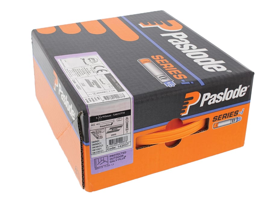 Paslode 141070 3.1 x 90mm IM360 Smooth Nails Galv-Plus Finish Box of 2200 with 2 Fuel