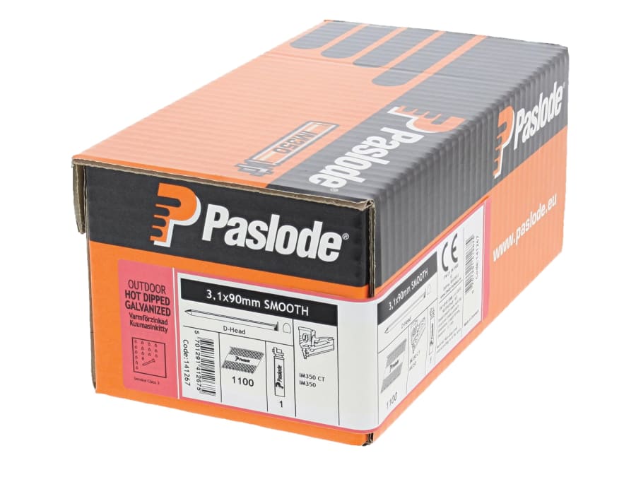 Paslode 141267 3.1 x 90mm HD Galvanised Nails with 1 Fuel Cell