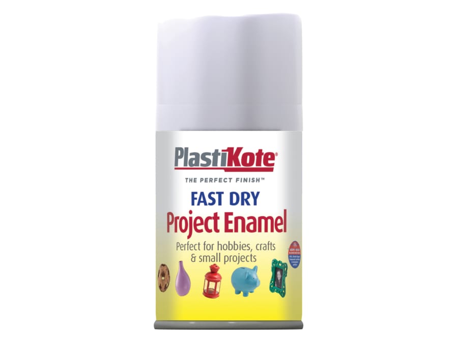 Plastikote 001021 Fast Dry Enamel Aerosol Matt White 100ml