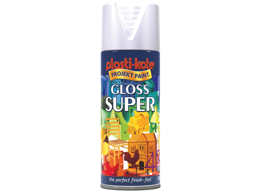 Plastikote 011109 Gloss Super Spray White 400ml