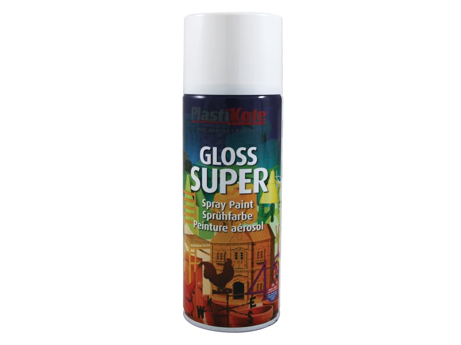 Plastikote 011153 400ml Gloss Super Spray White RAL 9016