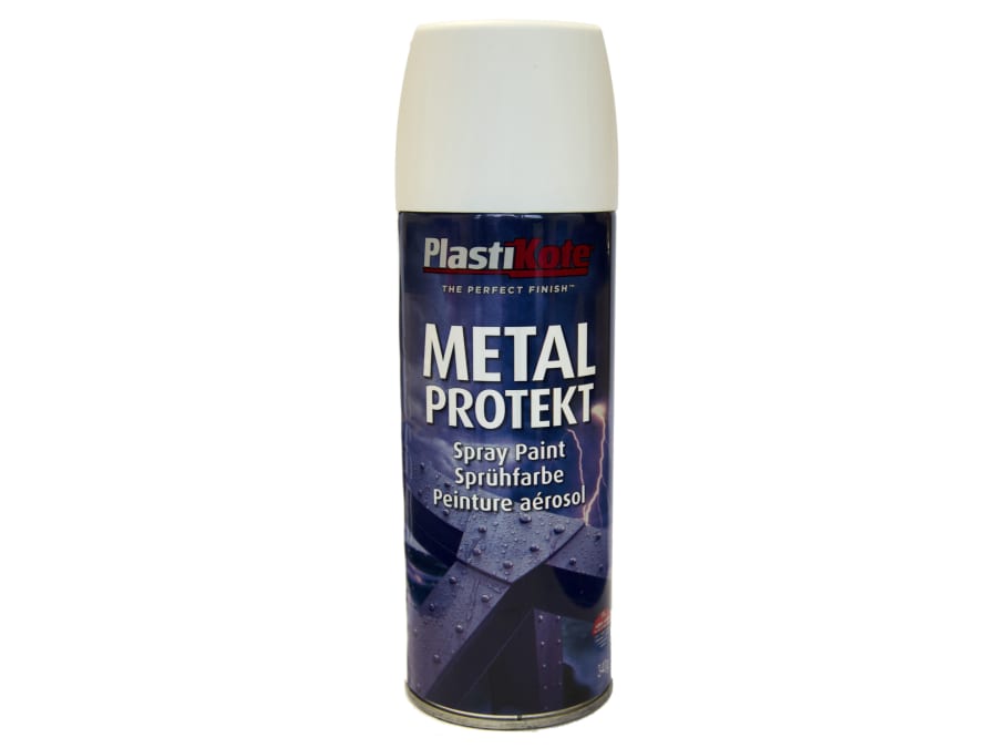 Plastikote 001287 Metal Protekt Spray Satin White 400ml