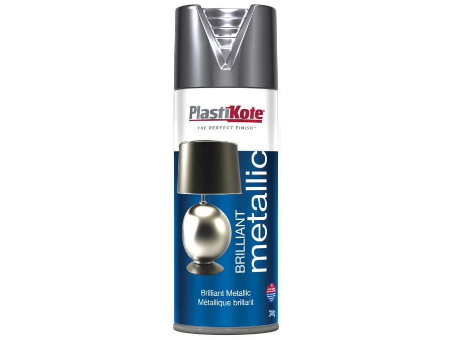 Plastikote 440161 Brilliant Metallic Spray Silver 400ml