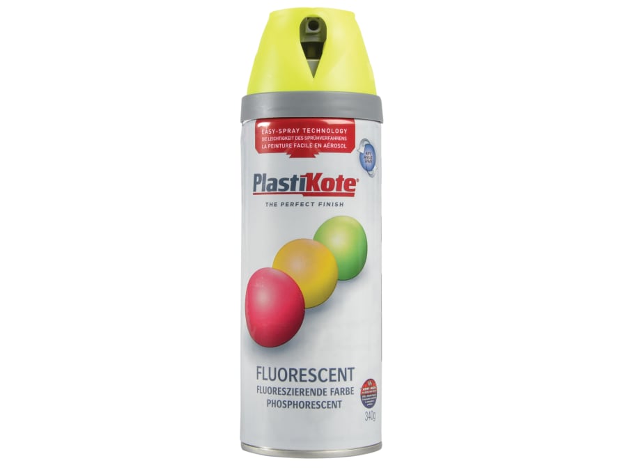 Plastikote 001901 Twist & Spray Fluorescent Yellow 400ml